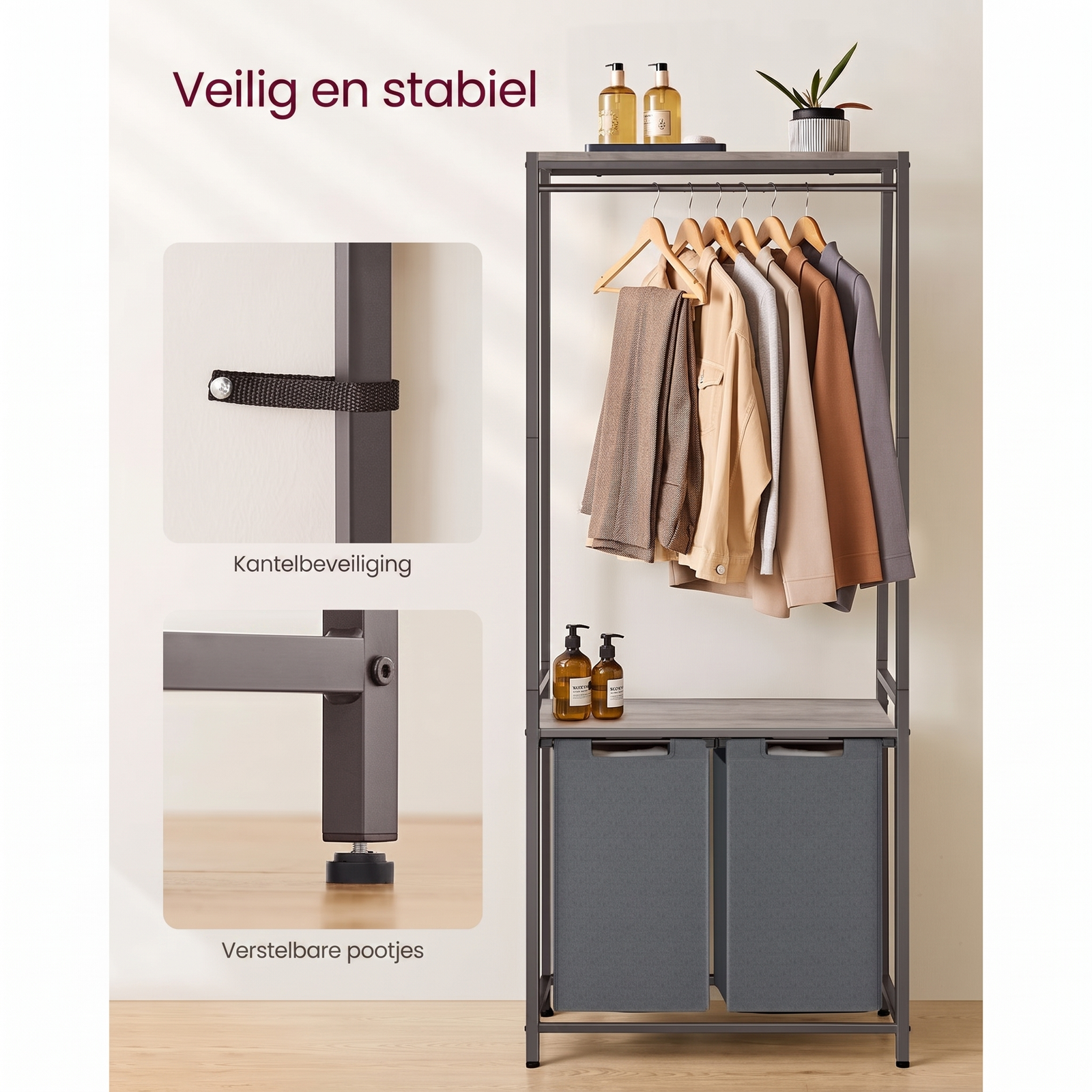 Wasmand met Kledingrek – productweergave 16 | De Groot Living