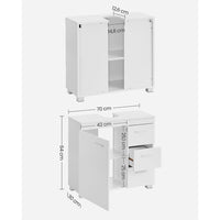 Wastafelonderkast Met Lades en Opbergruimte Voor Badkamer 70 cm Breed – productweergave 6 | De Groot Living