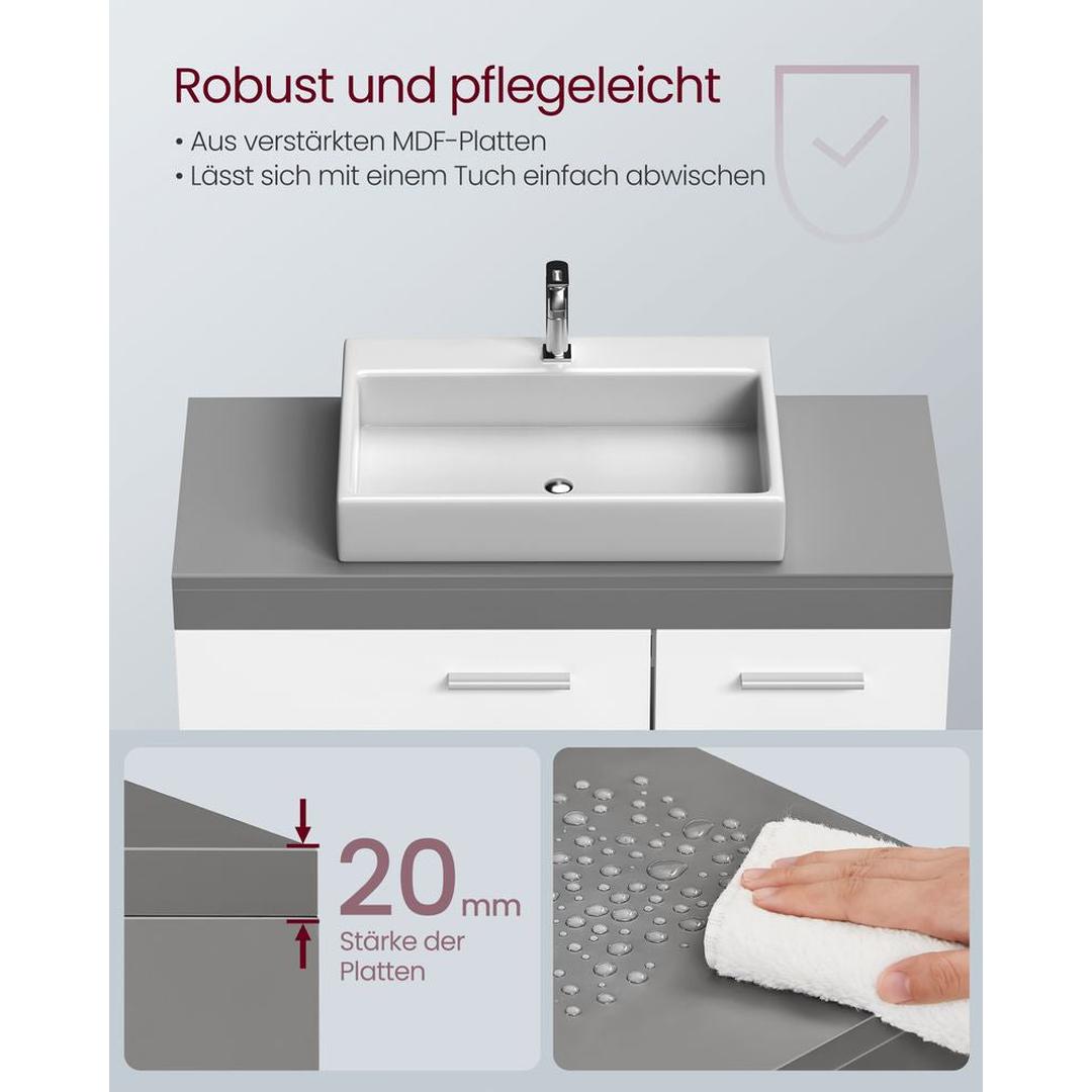 Wastafelonderkast Met Lades en Opbergruimte Voor Badkamer 70 cm Breed – productweergave 13 | De Groot Living
