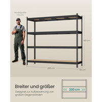 Zwaar Belastbaar Opslagrek Met 4 Verstelbare Legplanken Tot 2000 kg – productweergave 3 | De Groot Living