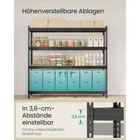 Zwaar Belastbaar Opslagrek Met 4 Verstelbare Legplanken Tot 2000 kg – productweergave 5 | De Groot Living