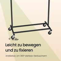 Zwaar Kledingrek Op Wielen met Uitschuifbare Stang en Opbergruimte – productweergave 11 | De Groot Living