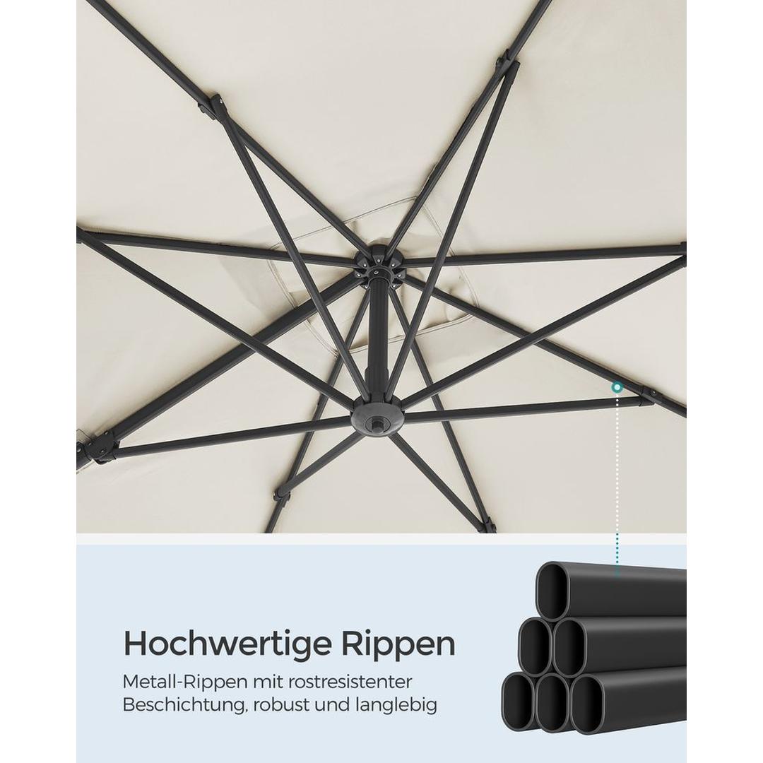 Zweefparasol 270 x 270 cm met 360° Draaifunctie en UPF 50+ Bescherming – productweergave 10 | De Groot Living