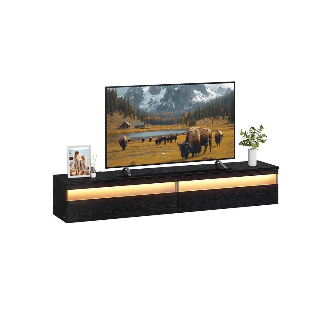 Zwevend TV-Meubel met LED-Verlichting en Oplaadstation Voor Woonkamer – productweergave 3 | De Groot Living