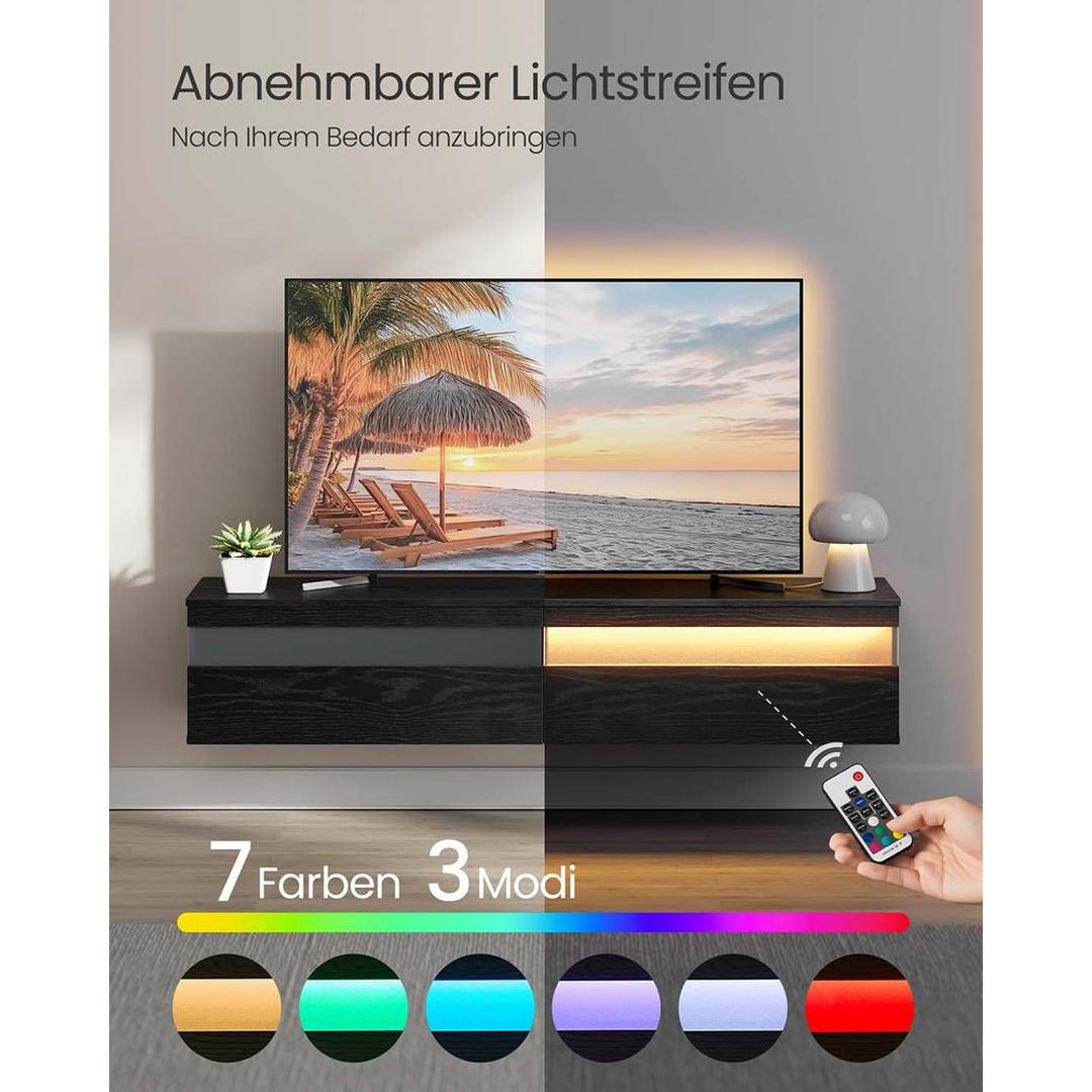 Zwevend TV-Meubel met LED-Verlichting en Oplaadstation Voor Woonkamer – productweergave 11 | De Groot Living