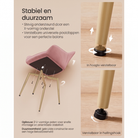 Fluwelen Eetkamerstoel met Armleuningen en Metalen Onderstel, 62,5x60x85 cm