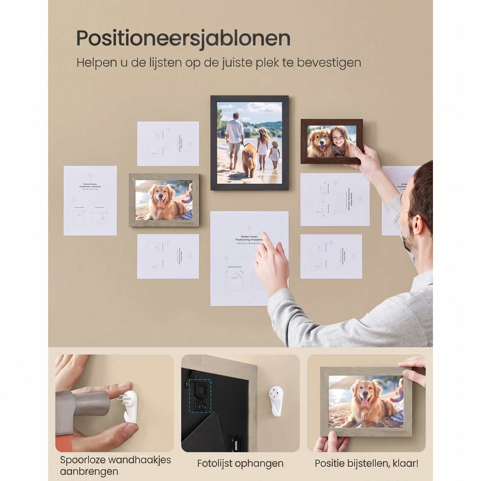 Fotolijsten Set van 10 in Verschillende Formaten voor Wand of Tafel