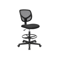 Hoge Bureaustoel met Netbekleding en Verstelbare Voetenring, Zithoogte 51,5 tot 71,5 cm
