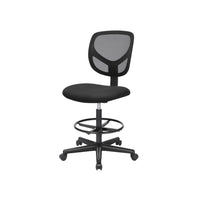 Hoge Bureaustoel met Netbekleding en Verstelbare Voetenring, Zithoogte 51,5 tot 71,5 cm