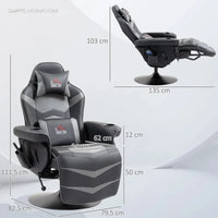 Gamingstoel met Massagefunctie, Voetsteun en Verstelbare Rugleuning
