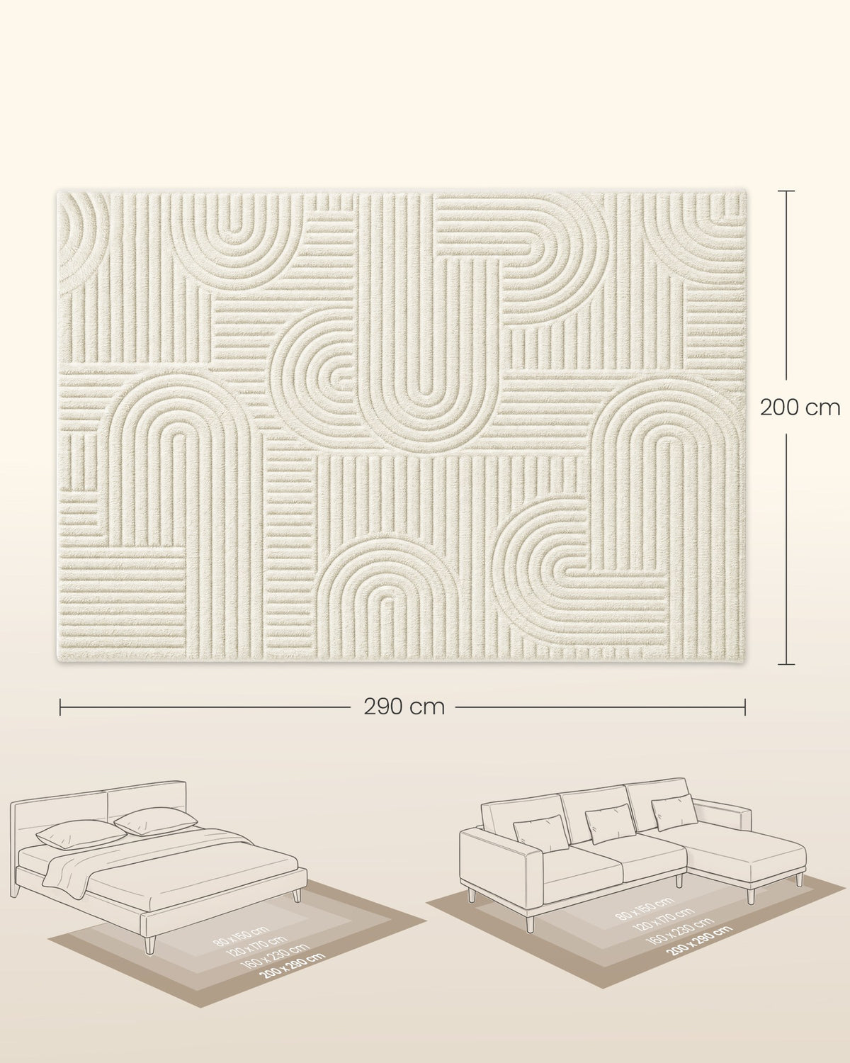 Vloerkleed met 3D-hoog-laagpool en Geometrisch Patroon