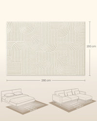 Vloerkleed met 3D-hoog-laagpool en Geometrisch Patroon