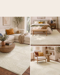 Vloerkleed met 3D-hoog-laagpool en Geometrisch Patroon