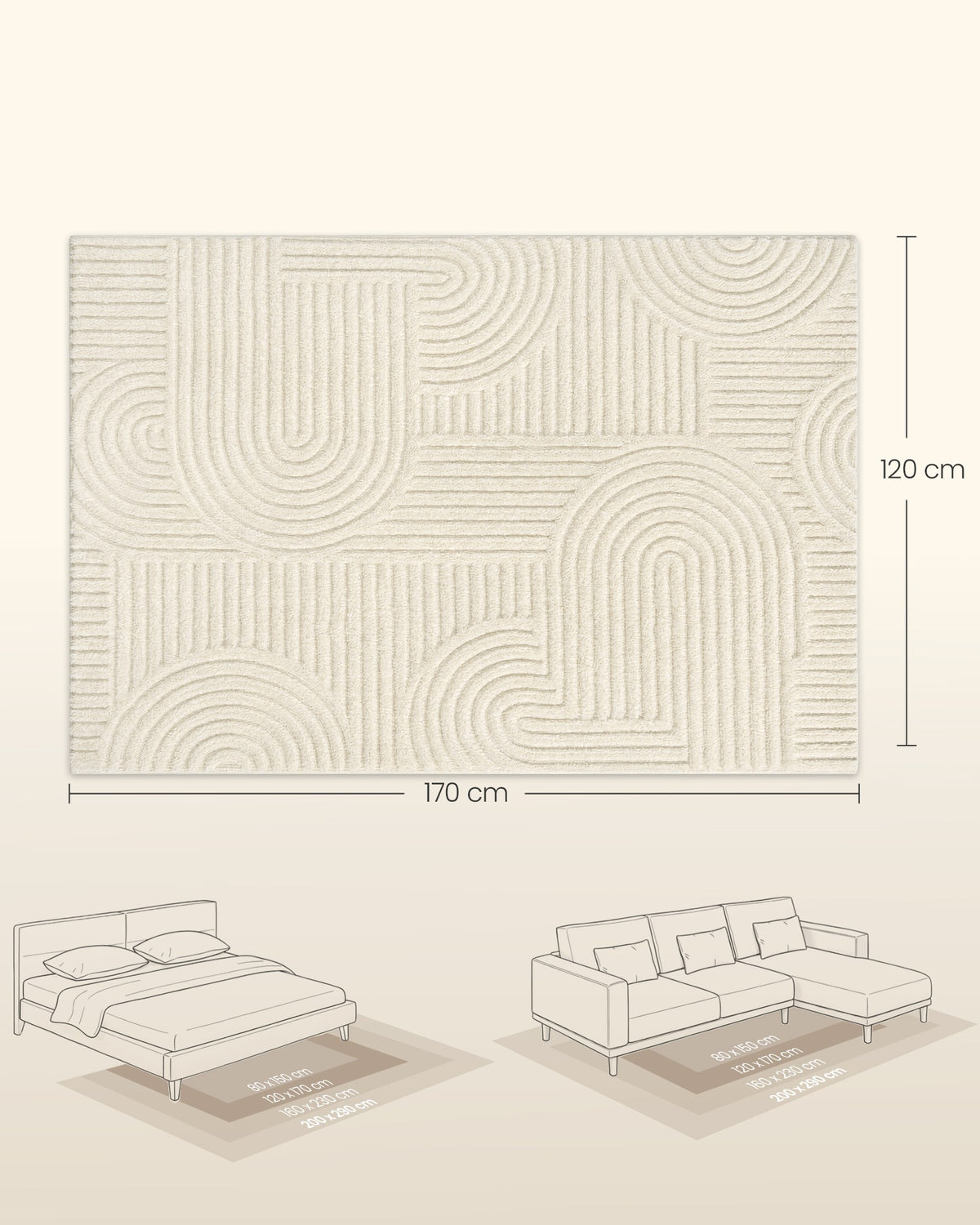 Vloerkleed met 3D-hoog-laagpool en Geometrisch Patroon