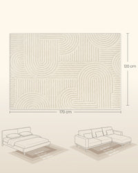 Vloerkleed met 3D-hoog-laagpool en Geometrisch Patroon