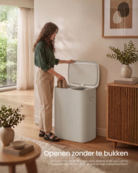 Wasmand met Deksel en 2 Vakken, 160 Liter
