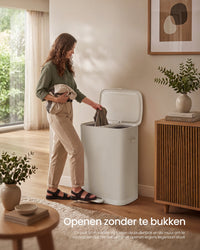 Wasmand met Deksel en 2 Vakken, 160 Liter