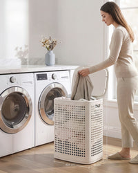 Smalle Wasmand met Deksel van Kunststof, 75 L