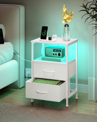 Nachtkastjes Set van 2 met Stopcontact en LED-verlichting