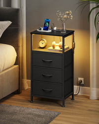 Nachtkastjes Set van 2 met Stopcontact en LED-verlichting