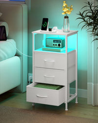 Nachtkastjes Set van 2 met Stopcontact en LED-verlichting
