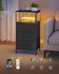 Nachtkastjes Set van 2 met Stopcontact en LED-verlichting