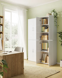 Multifunctionele Opbergkast met 4 Deuren en 5 Planken, 60 x 40 x 180 cm