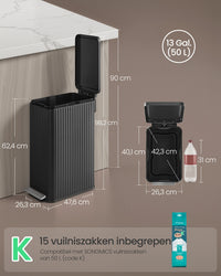 Pedaalemmer van 50 Liter met Softclose-deksel en Uitneembare Binnenemmer