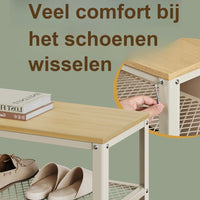 Schoenenbank met 2 Roosterplanken en Zitvlak, 73 cm