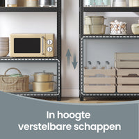 Zwaar Metalen Stellingrek met 5 Verstelbare Planken (Dubbel)