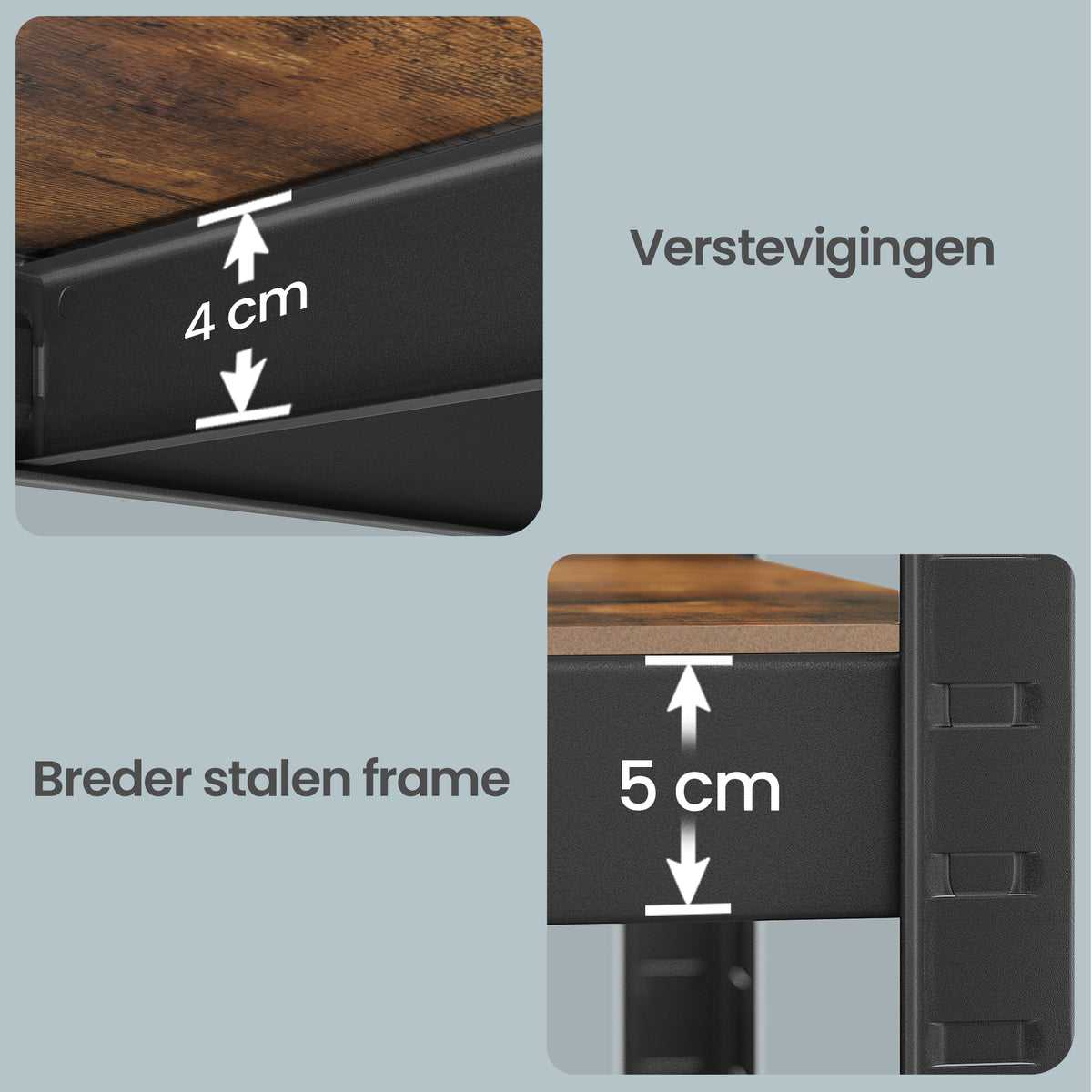 Zwaar Metalen Stellingrek met 5 Verstelbare Planken (Dubbel)