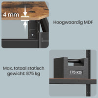 Zwaar Metalen Stellingrek met 5 Verstelbare Planken (Dubbel)