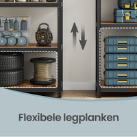 Zwaar Metalen Stellingrek met 5 Verstelbare Planken (Dubbel)