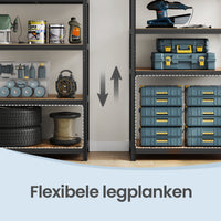 Zwaar Metalen Stellingrek met 5 Verstelbare Planken (Dubbel)