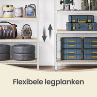 Zwaar Metalen Stellingrek met 5 Verstelbare Planken (Dubbel)