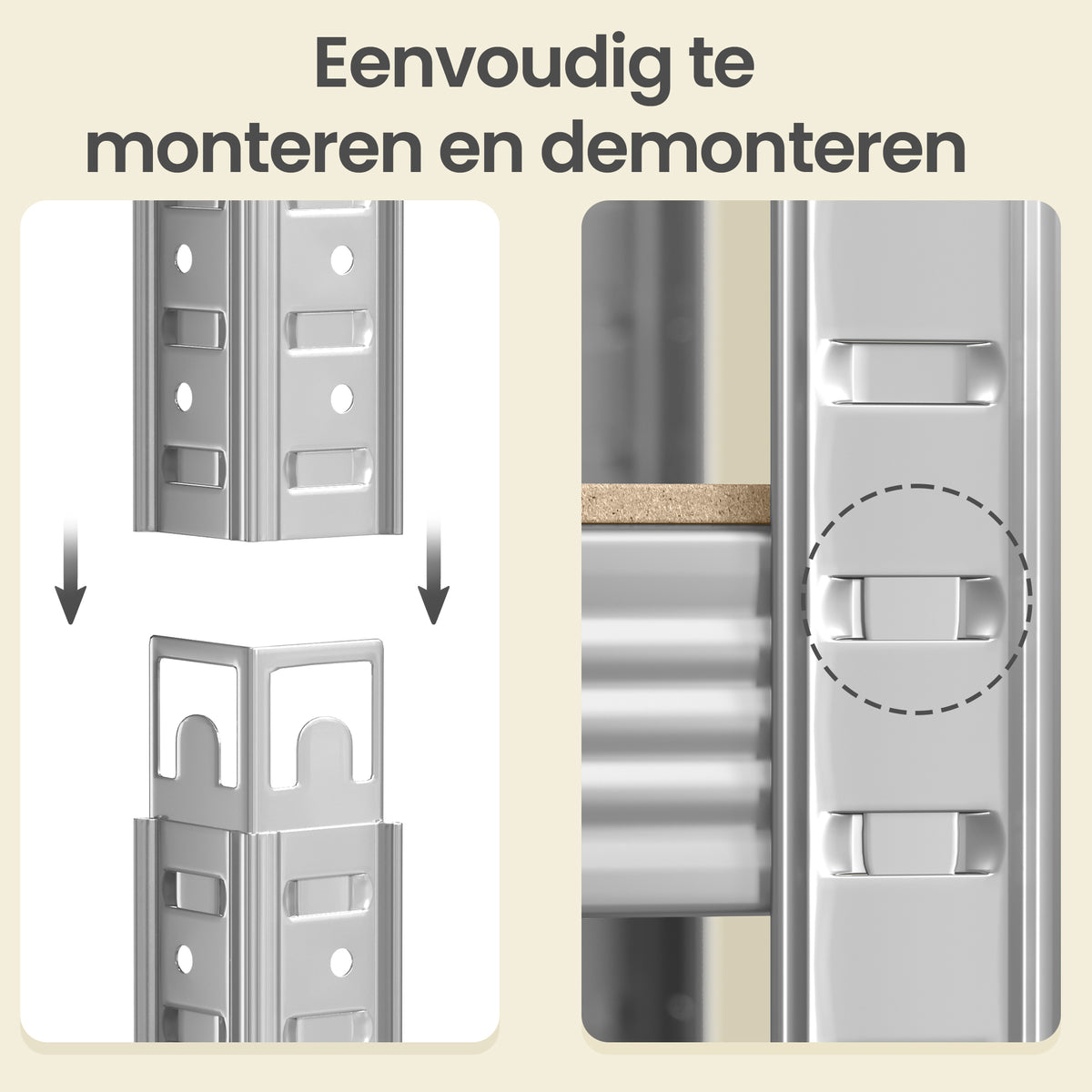 Zwaar Metalen Stellingrek met 5 Verstelbare Planken (Dubbel)