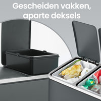 Afvalscheidingssysteem met Voetpedaal en 3 Binnenemmers van 18 Liter