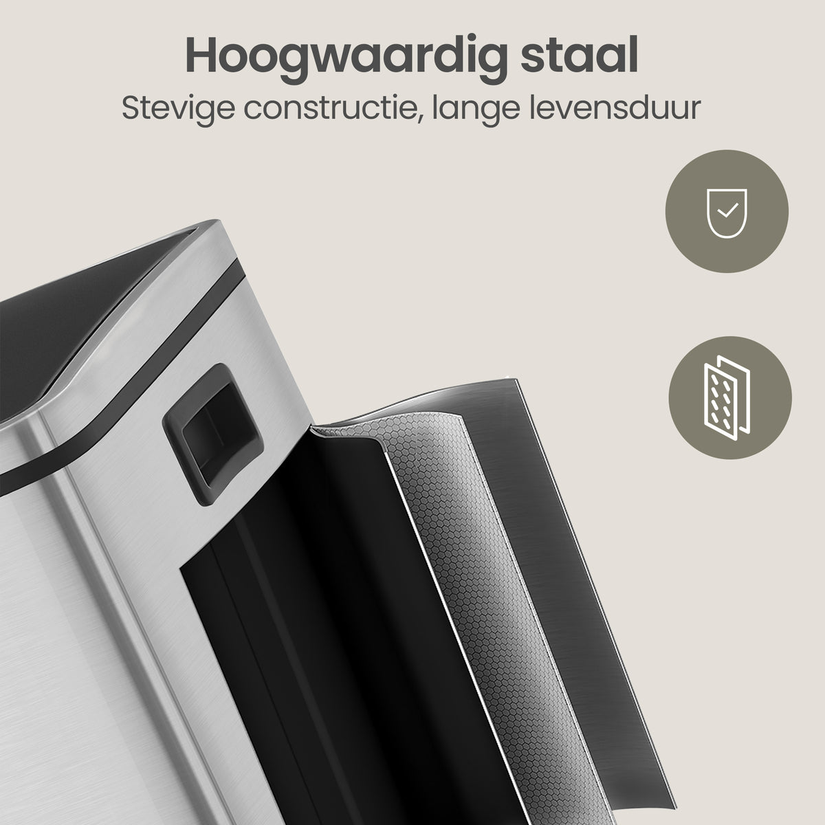 Afvalscheidingssysteem met Voetpedaal en 3 Binnenemmers van 18 Liter