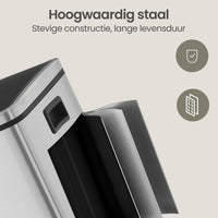 Afvalscheidingssysteem met Voetpedaal en 3 Binnenemmers van 18 Liter