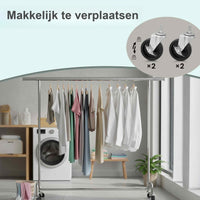 Kledingrek op Wielen met Uitschuifbare Kledingstang